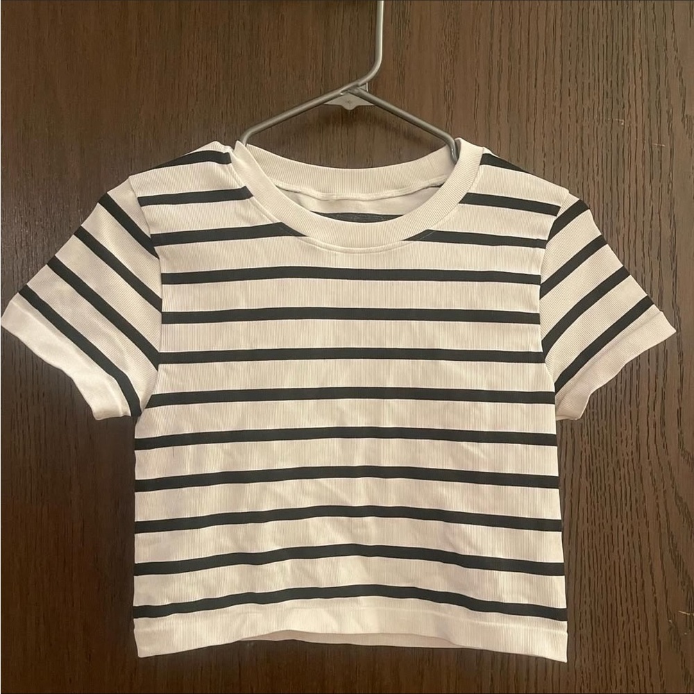 Striped Black and White Crop Top